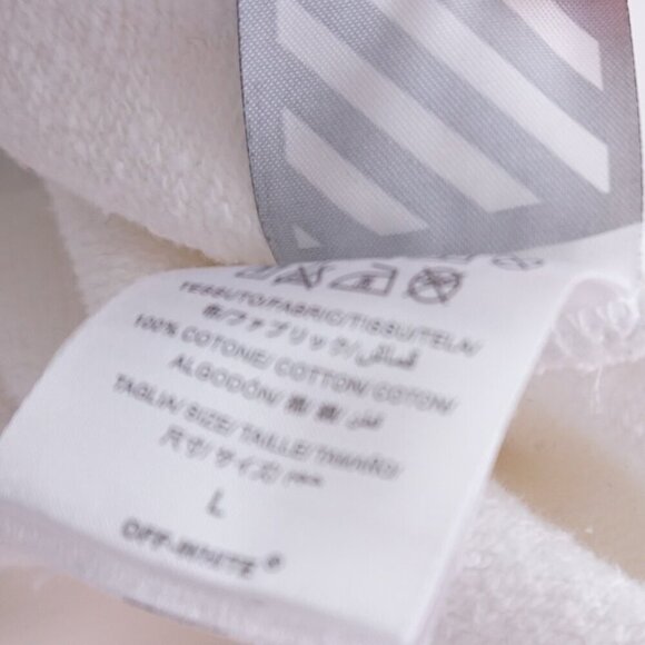 Off-White Caravaggio Hooded Cotton Streetwear Sweatshirt White Size Large - Picture 16 of 16